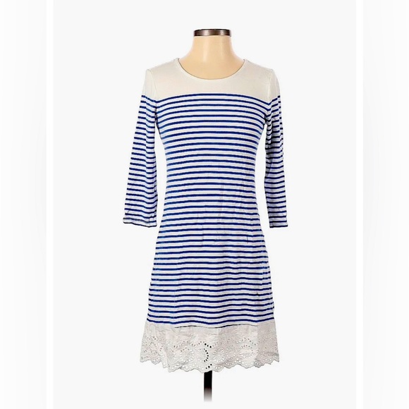 Market and Spruce Small Blue and White Stripe Dress - Picture 1 of 2